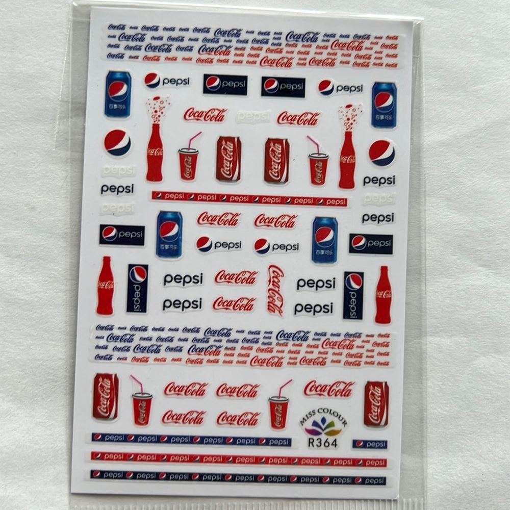 PESPI / COCA COLA NAIL STICKERS